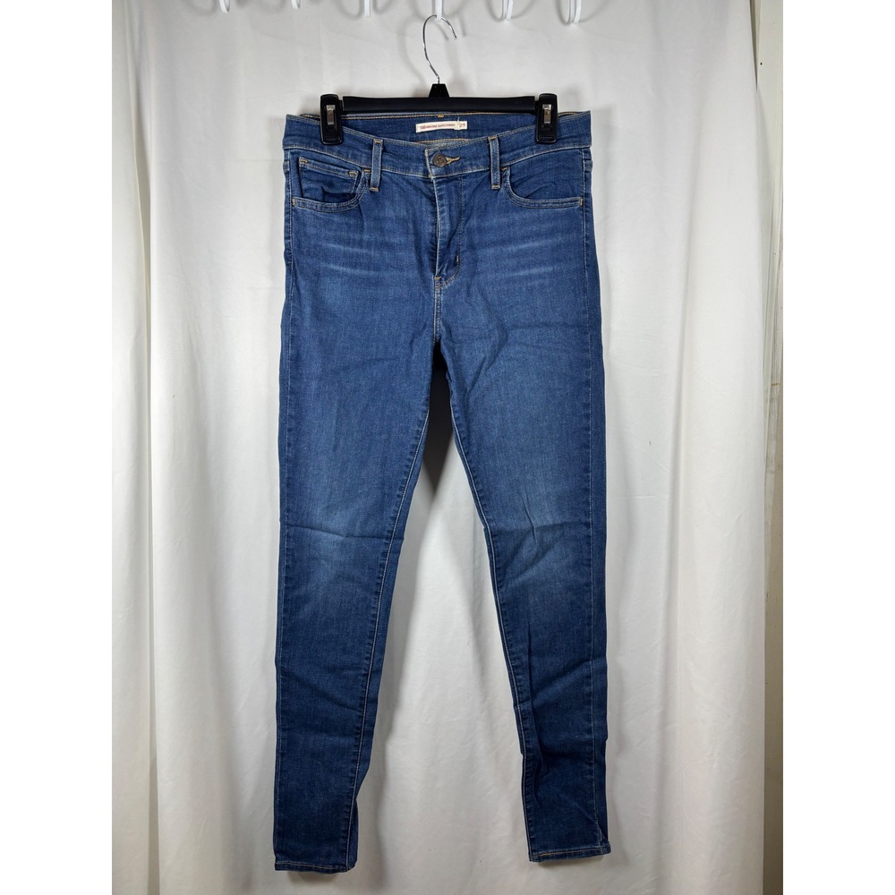 Levis 720 High Rise Super Skinny Jeans Blue Medium Wash Womens Size 29